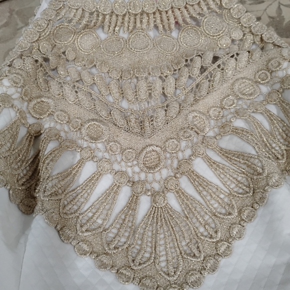 WHITE PIQUE & GOLD LILLY PULITZER DRESS NWOT - Picture 7 of 8